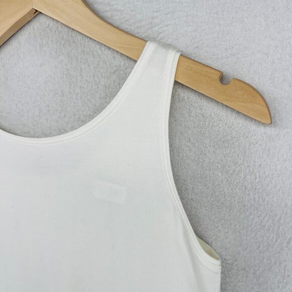 EILEEN FISHER Tank Top PS Petite Stretch Organic Cotton Scoop Neck Off White USA - Picture 7 of 12